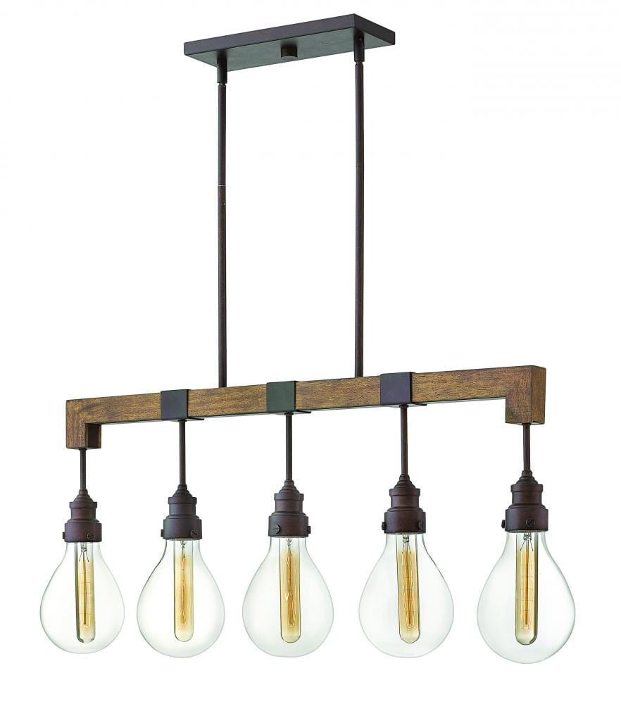 Hinkley Denton 5-Light Linear Chandelier in Industrial Iron