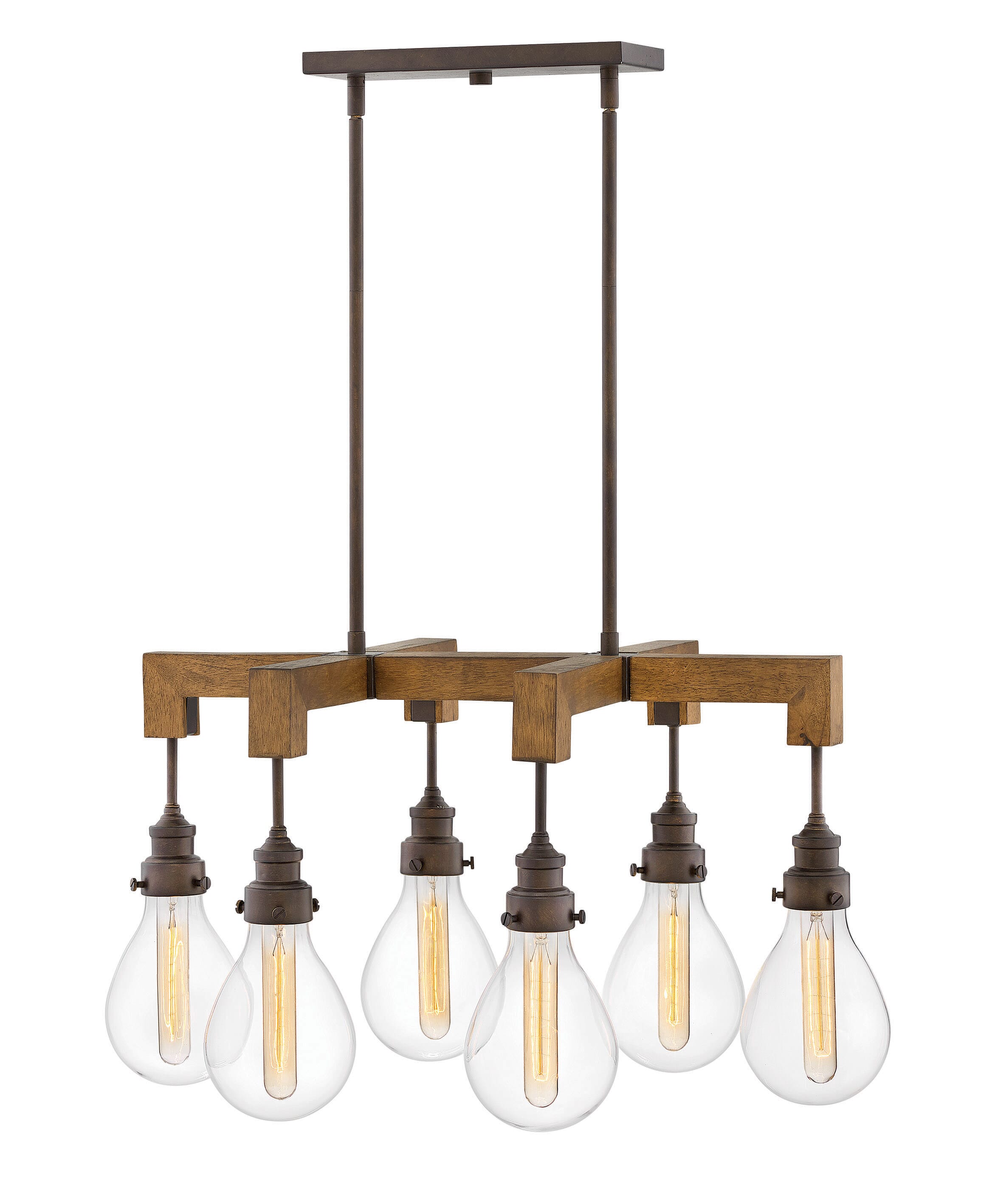 Hinkley Denton 6-Light Linear Pendant in Industrial Iron