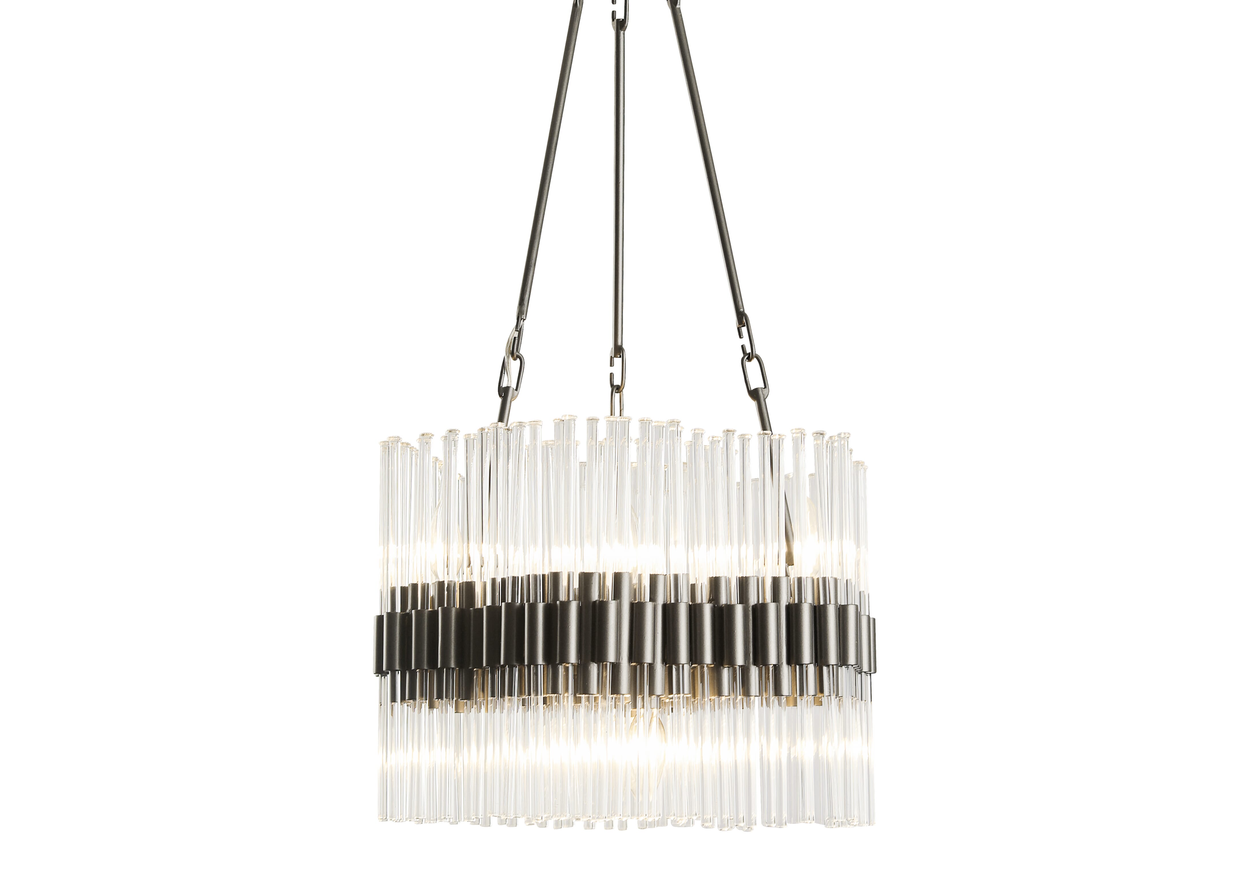 Varaluz Astrid 6-Light Crystal Chandelier in New Bronze