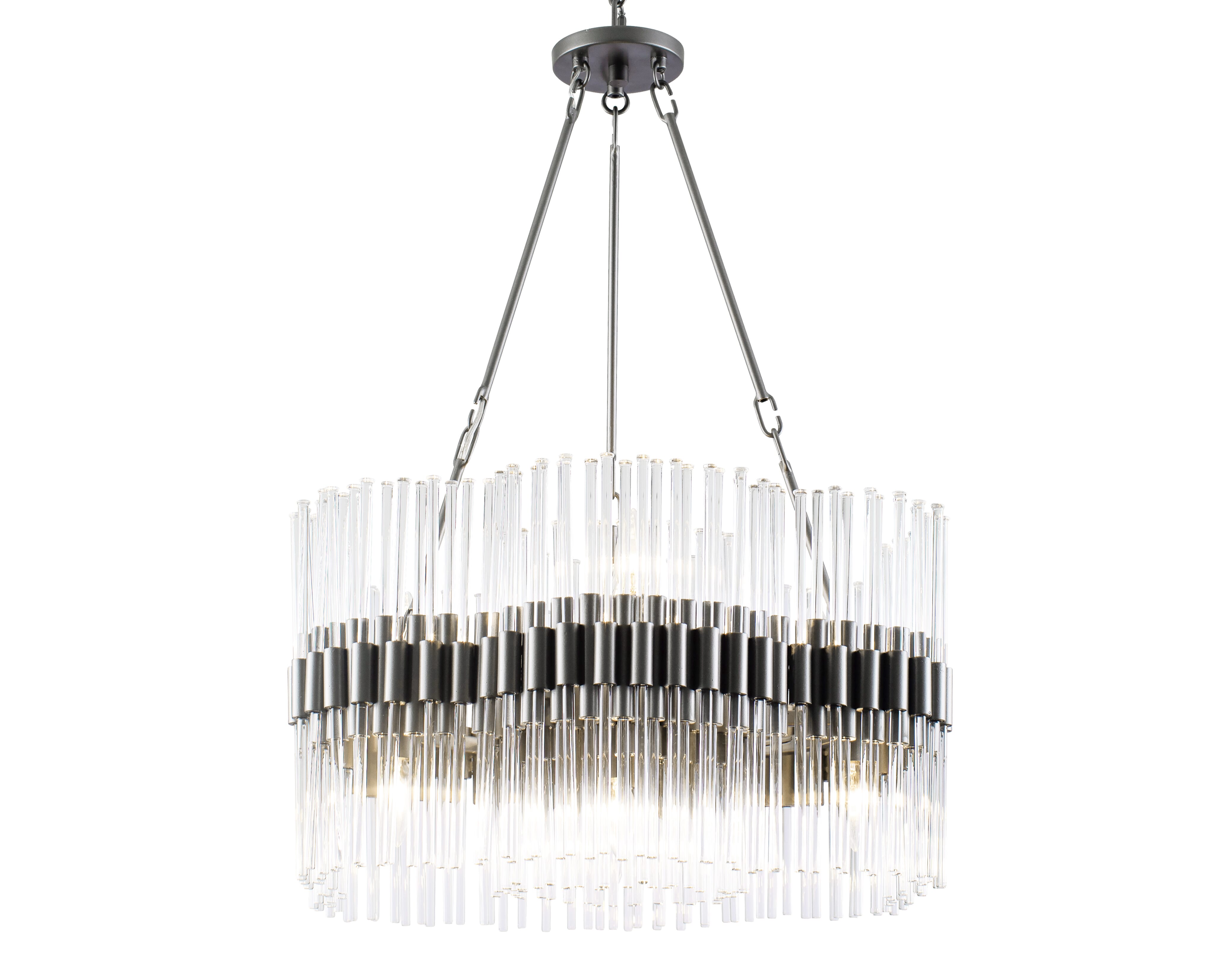 Varaluz Astrid 8-Light Crystal Chandelier in New Bronze