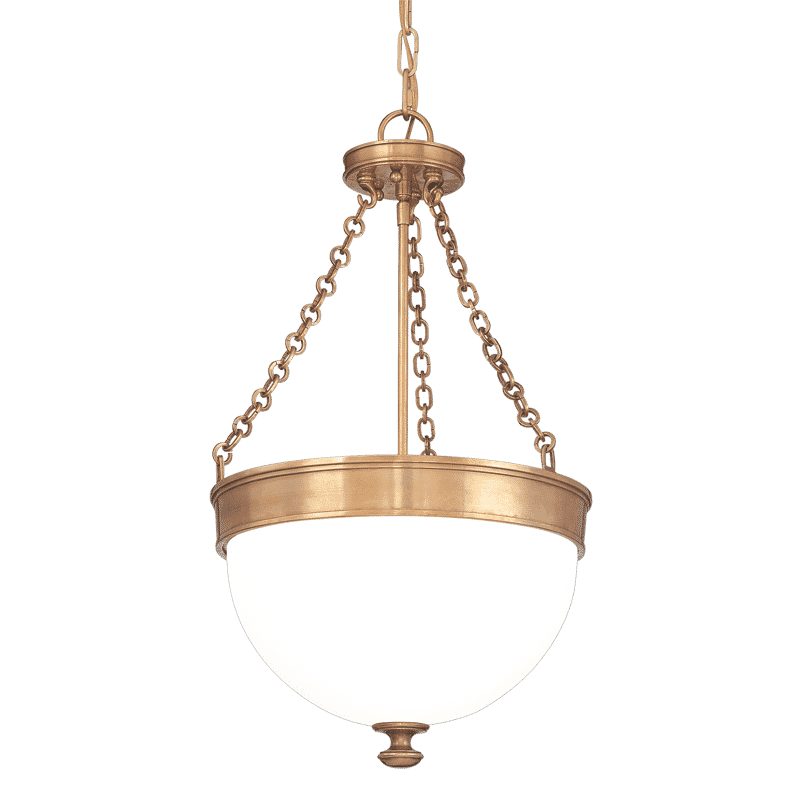 Hudson Valley Barrington 3-Light 28" Pendant Light in Aged Brass