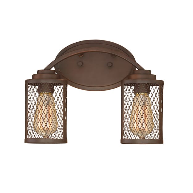 Millennium Lighting Akron 2-Light Bathroom Vanity Light in Rubbed Bronze