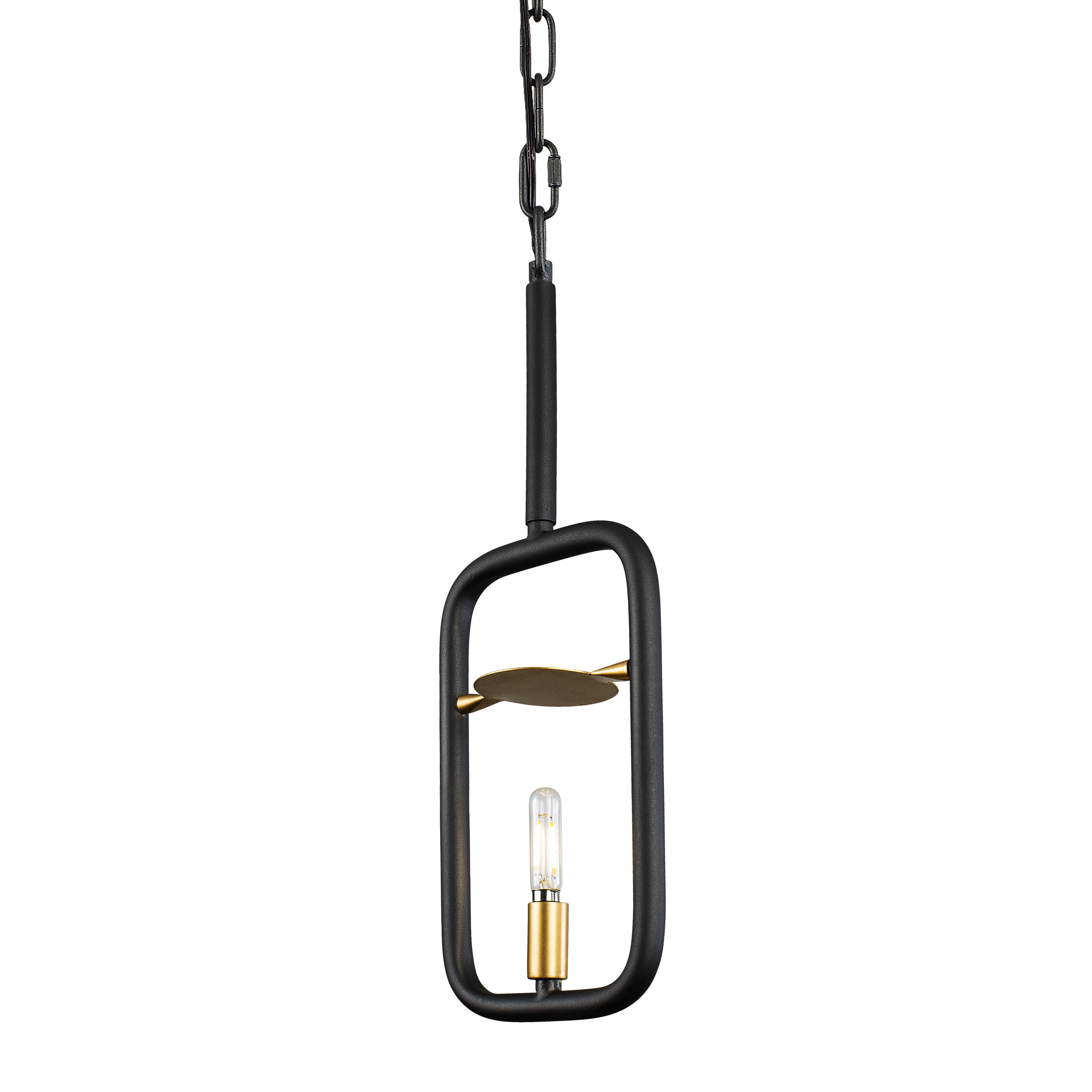 Varaluz Bar None 7" Mini Pendant in Aged Gold with Rustic Bronze