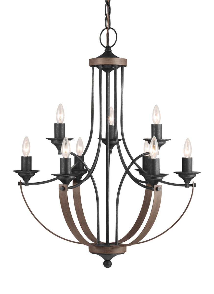 Sea Gull Corbeille 9-Light Chandelier in Stardust