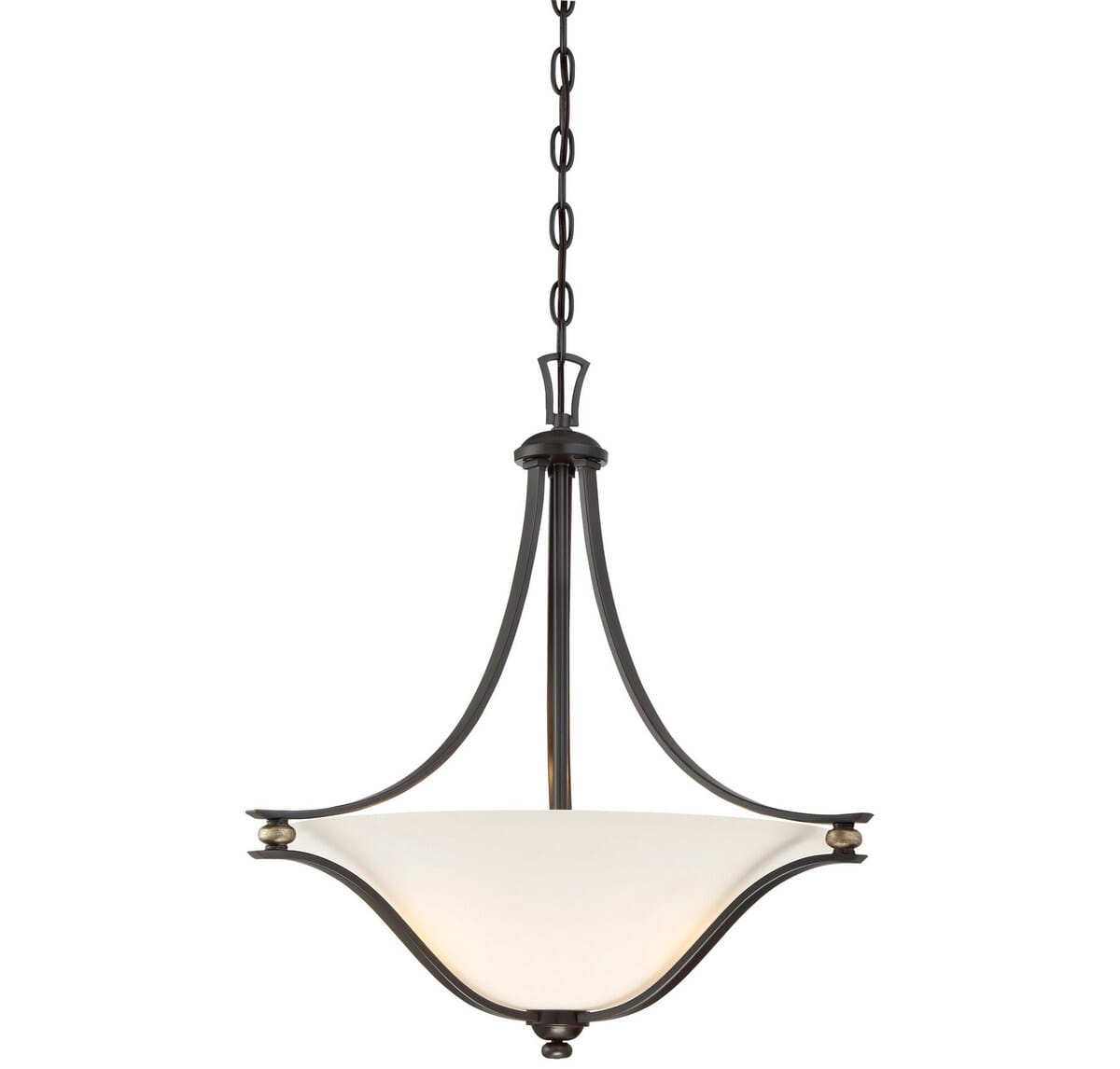 Minka Lavery Shadowglen 3-Light Pendant Light in Lathan Bronze with Gold Highlights