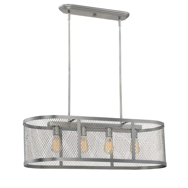 Millennium Lighting Akron 4-Light Island in Brushed Pewter