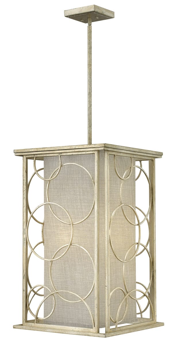 Hinkley Flourish 4-Light Mini Pendant in Silver Leaf Finish