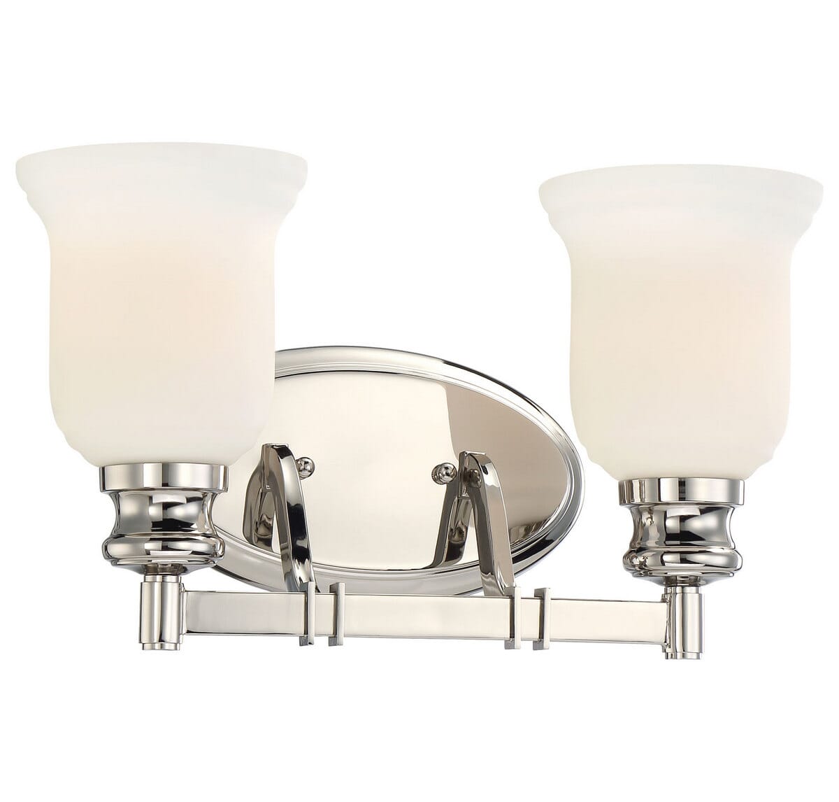 Minka Lavery Audrey'S Point 2-Light 15" Bathroom Vanity Light in Polished Nickel