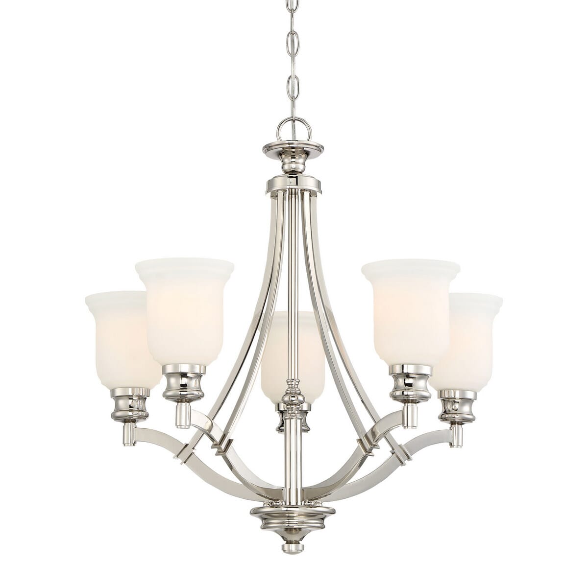 Minka Lavery Audrey'S Point 5-Light 25" Traditional Chandelier in Polished Nickel