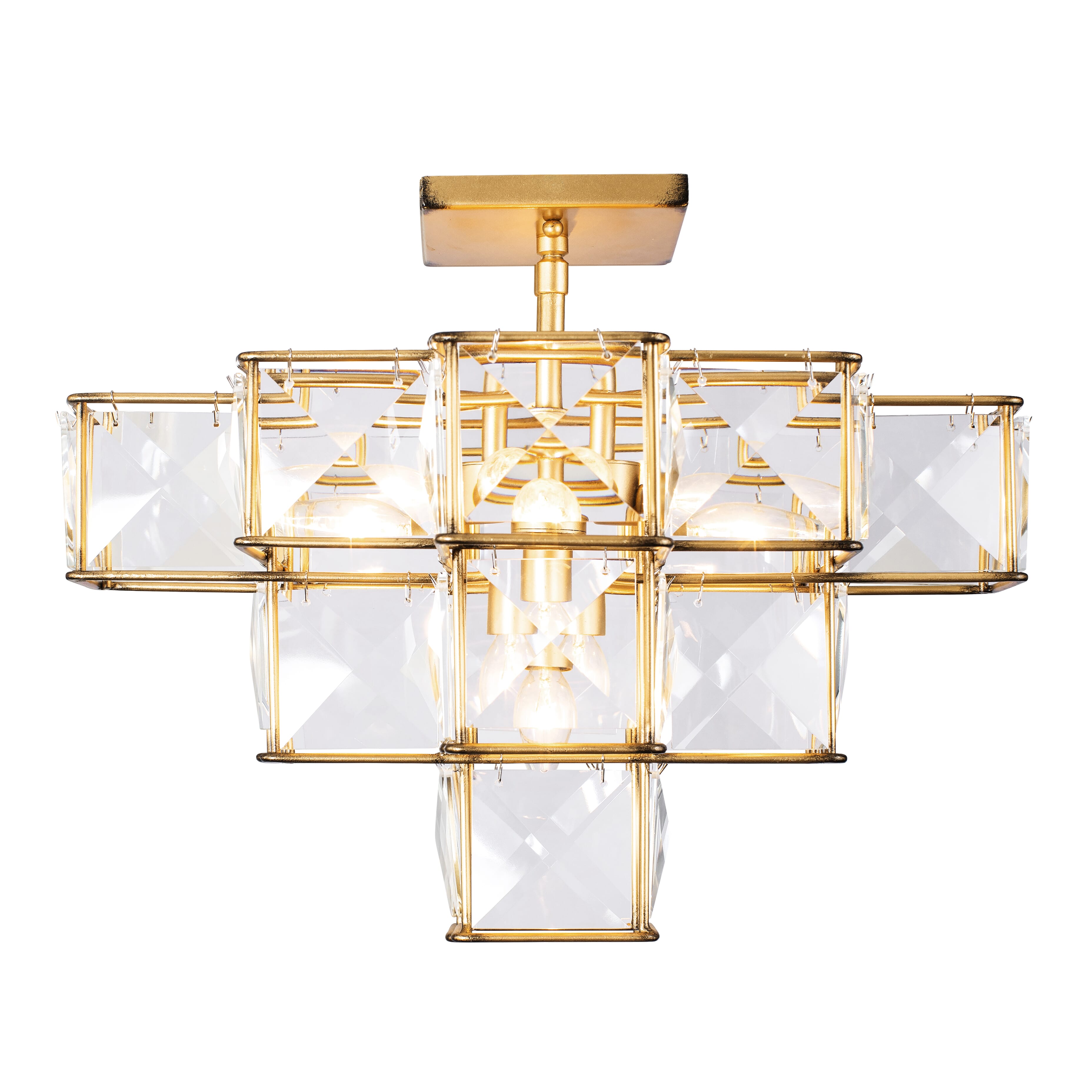 Varaluz Cubic 5-Light 19" Ceiling Light in Calypso Gold