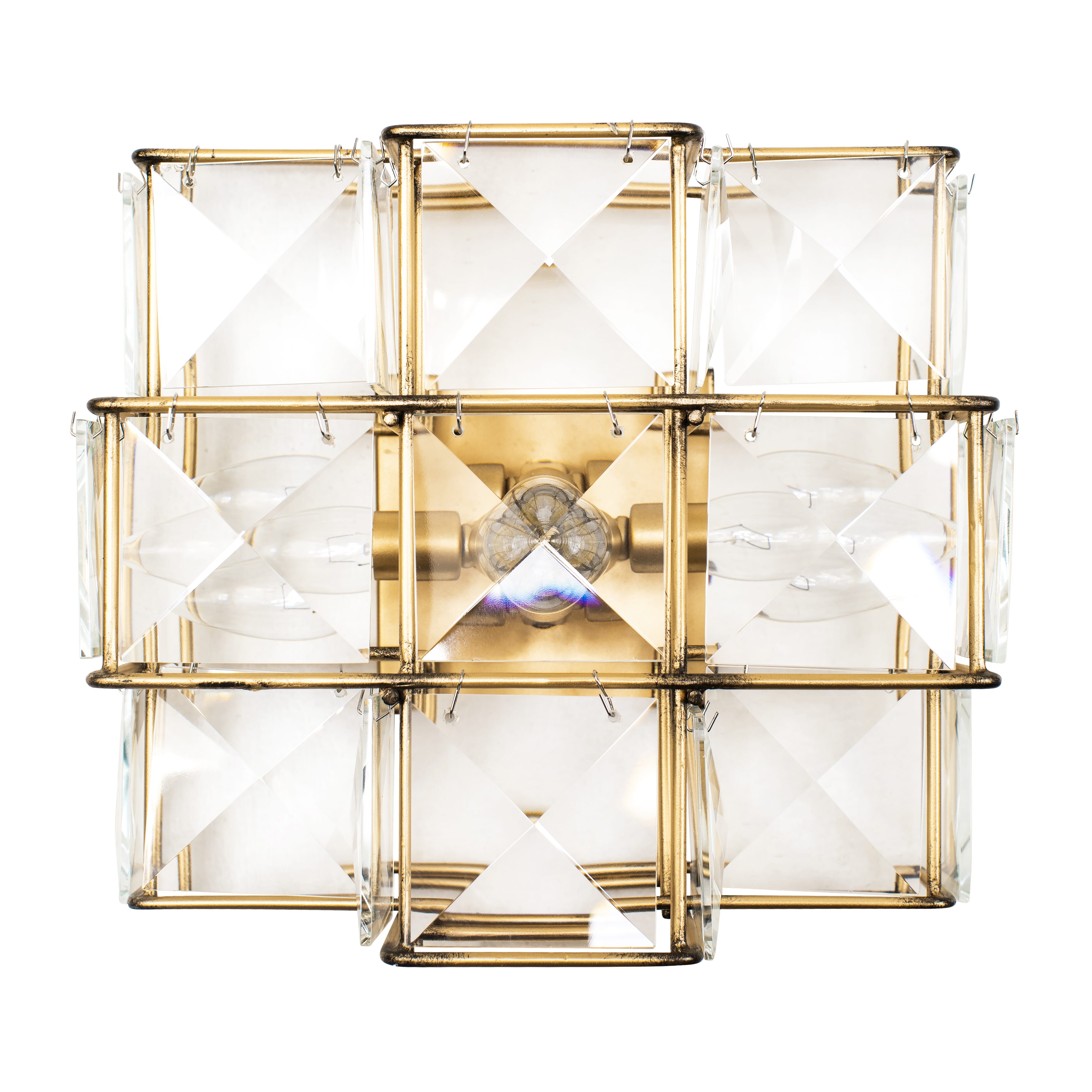 Varaluz Cubic 3-Light 12" Wall Sconce in Calypso Gold