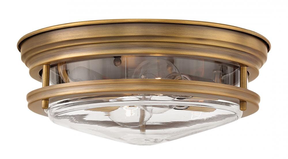 Hinkley Hadley 2-Light Ceiling Light in Brushed Bronze with Clear Glass