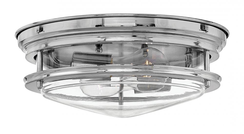 Hinkley Hadley 2-Light Ceiling Light in Chrome with Clear Glass