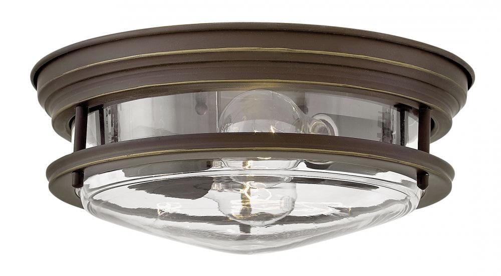 Hinkley Hadley 2-Light Ceiling Light in Oil Rubbed Bronze with Clear Glass