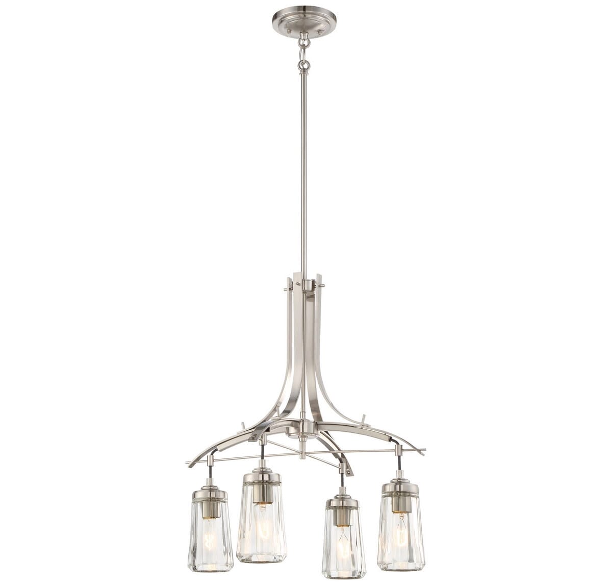 Minka Lavery Poleis 4-Light 21" Transitional Chandelier in Brushed Nickel