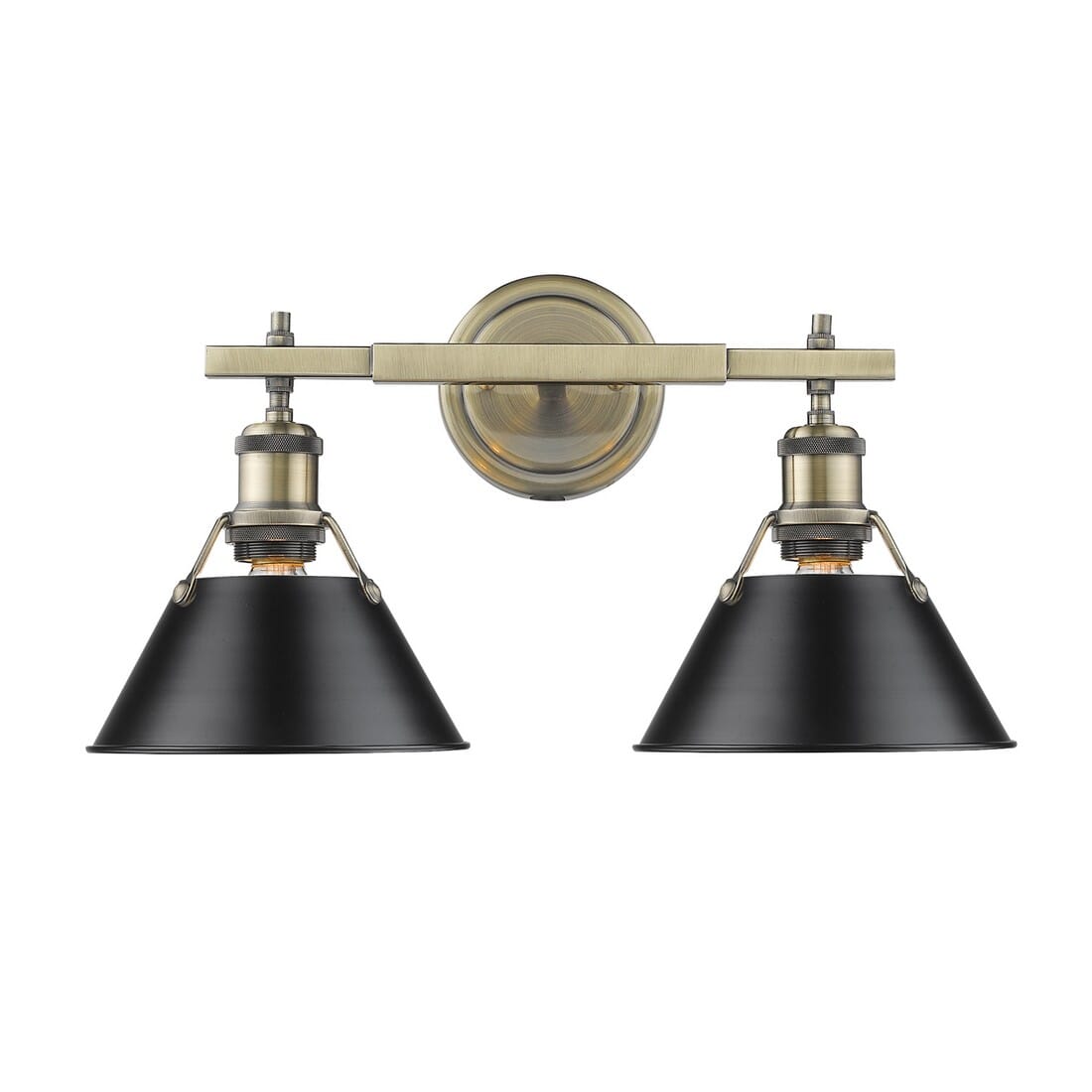 Golden Orwell 2-Light 18" Bathroom Vanity Light in Aged Brass