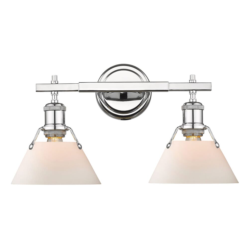 Golden Orwell 2-Light 18" Bathroom Vanity Light in Chrome