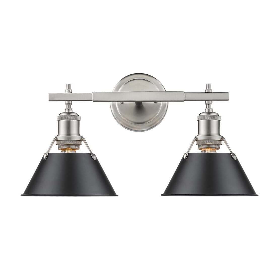 Golden Orwell 2-Light 18" Bathroom Vanity Light in Pewter