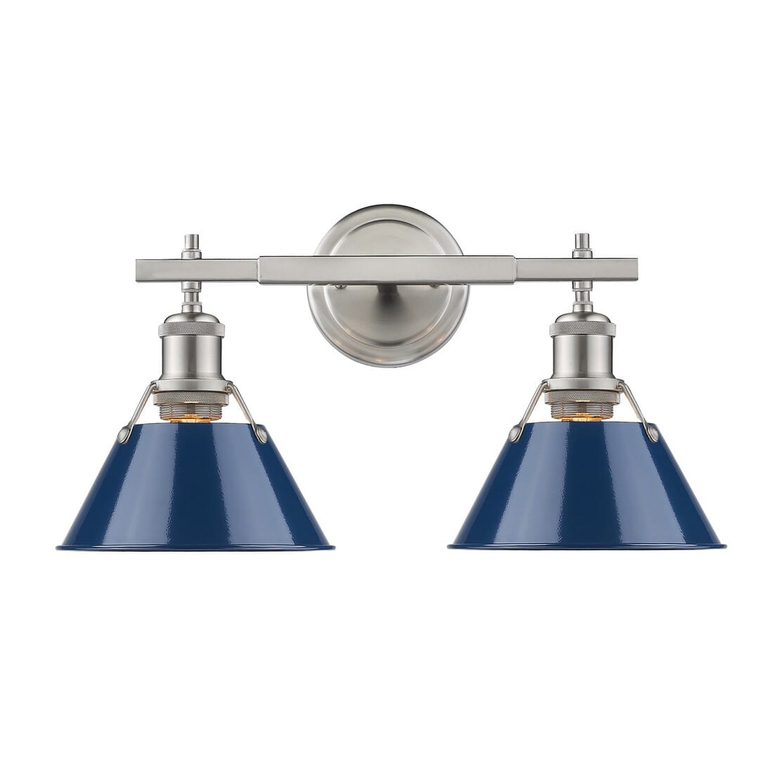 Golden Orwell 2-Light 18" Bathroom Vanity Light in Pewter