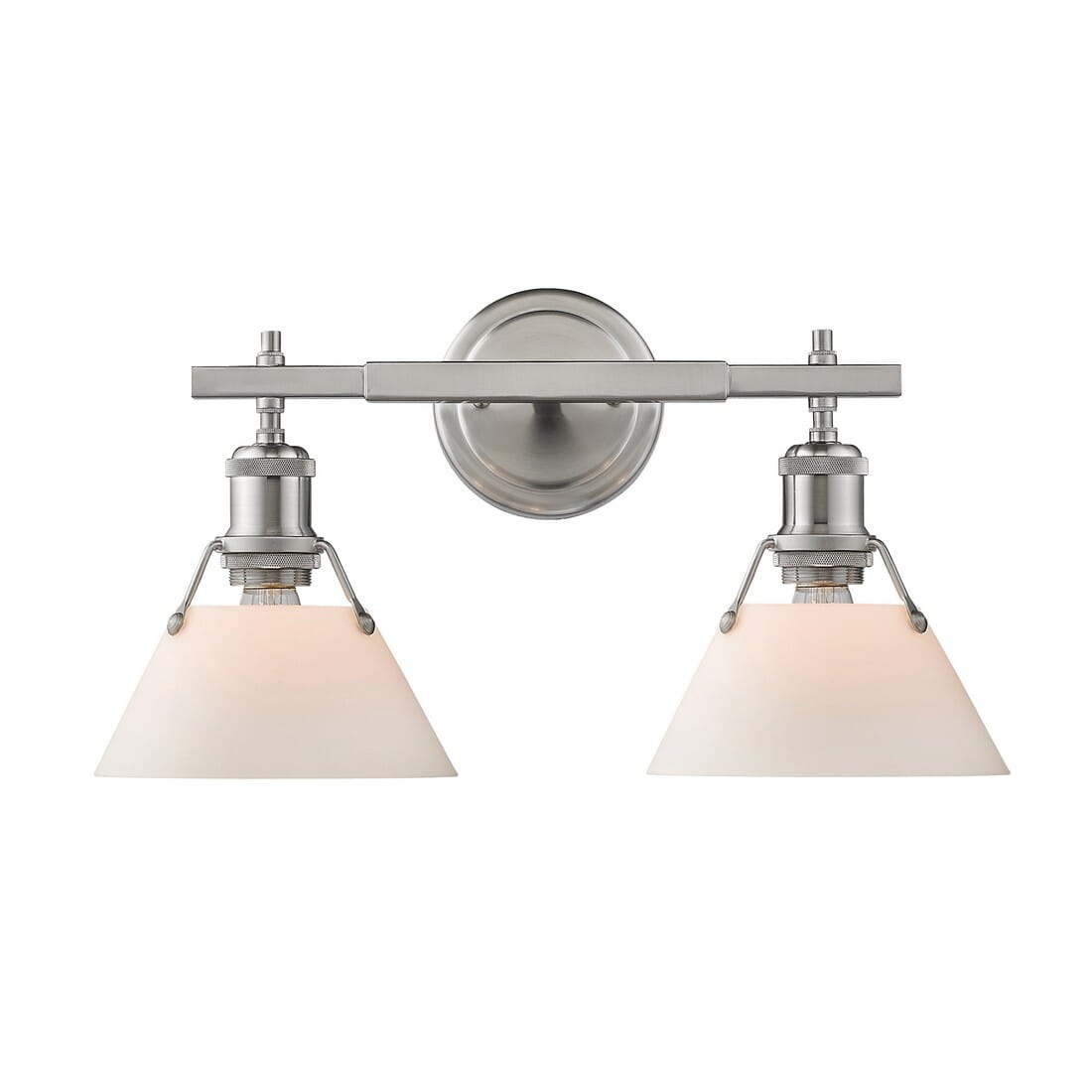 Golden Orwell 2-Light 18" Bathroom Vanity Light in Pewter