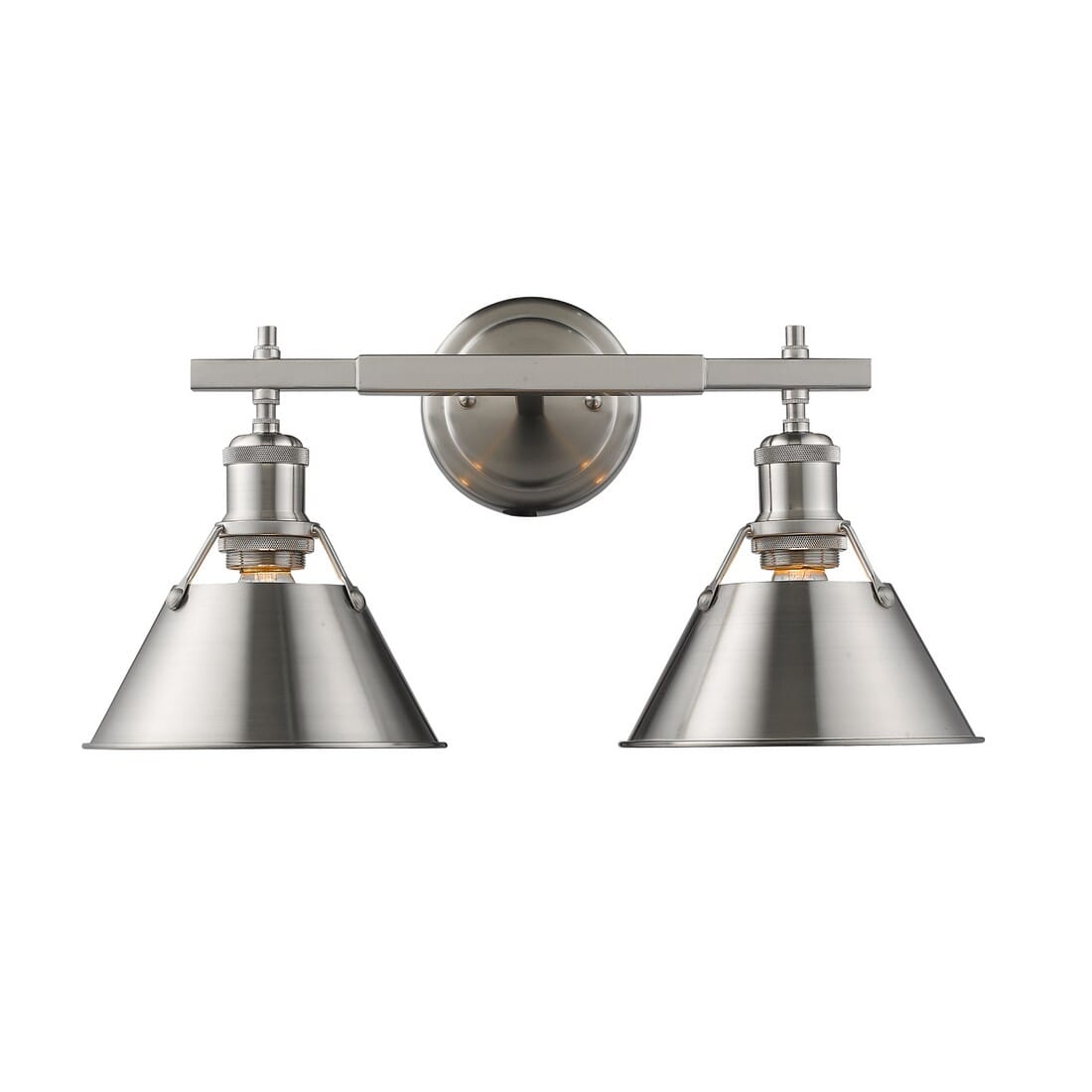 Golden Orwell 2-Light 18" Bathroom Vanity Light in Pewter