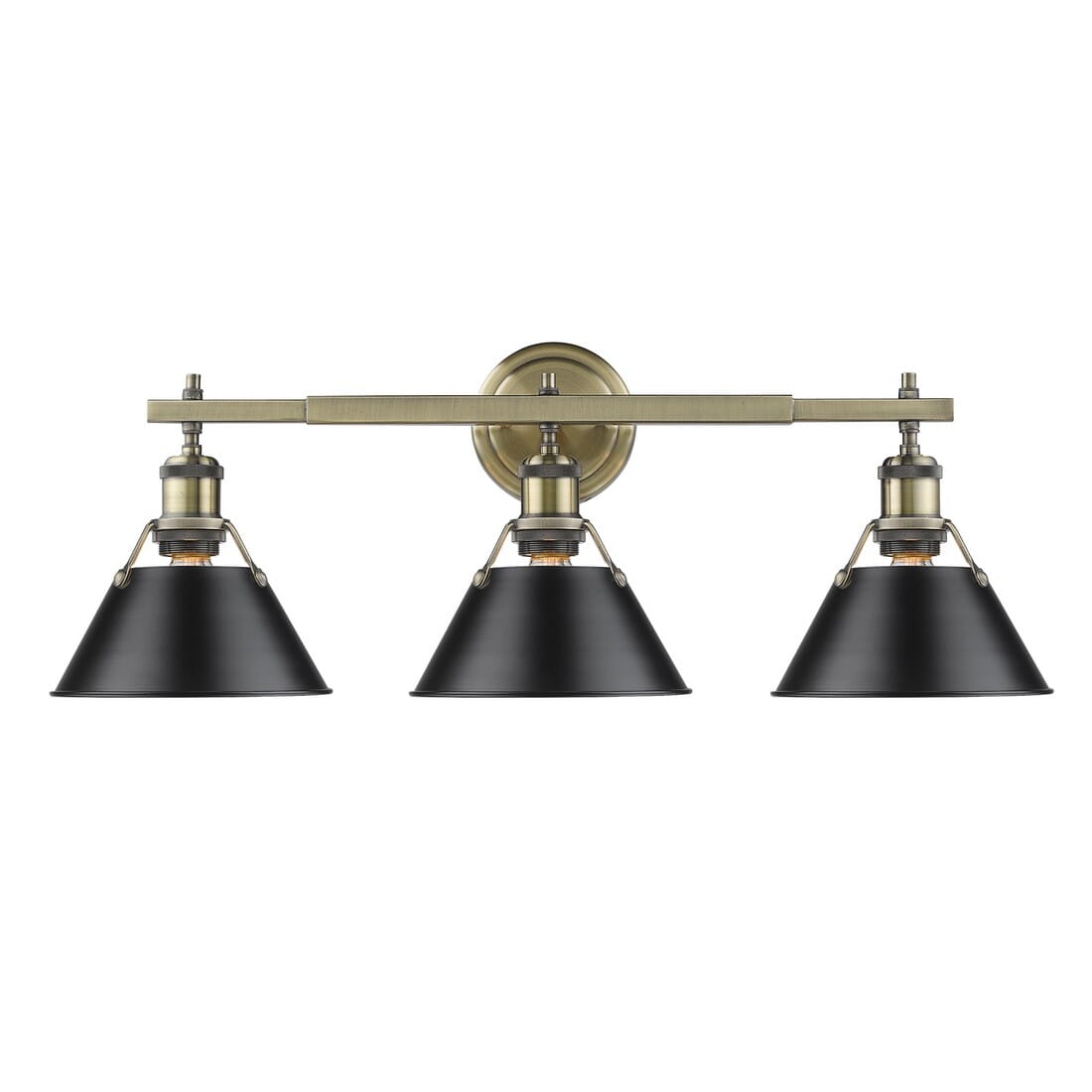 Golden Orwell 3-Light 24" Bathroom Vanity Light in Aged Brass