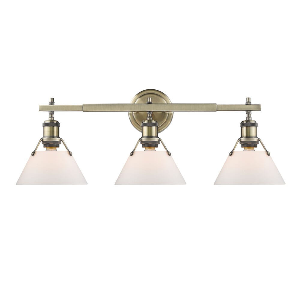 Golden Orwell 3-Light 24" Bathroom Vanity Light in Aged Brass