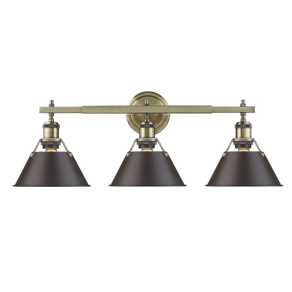 Golden Orwell 3-Light 24" Bathroom Vanity Light in Aged Brass