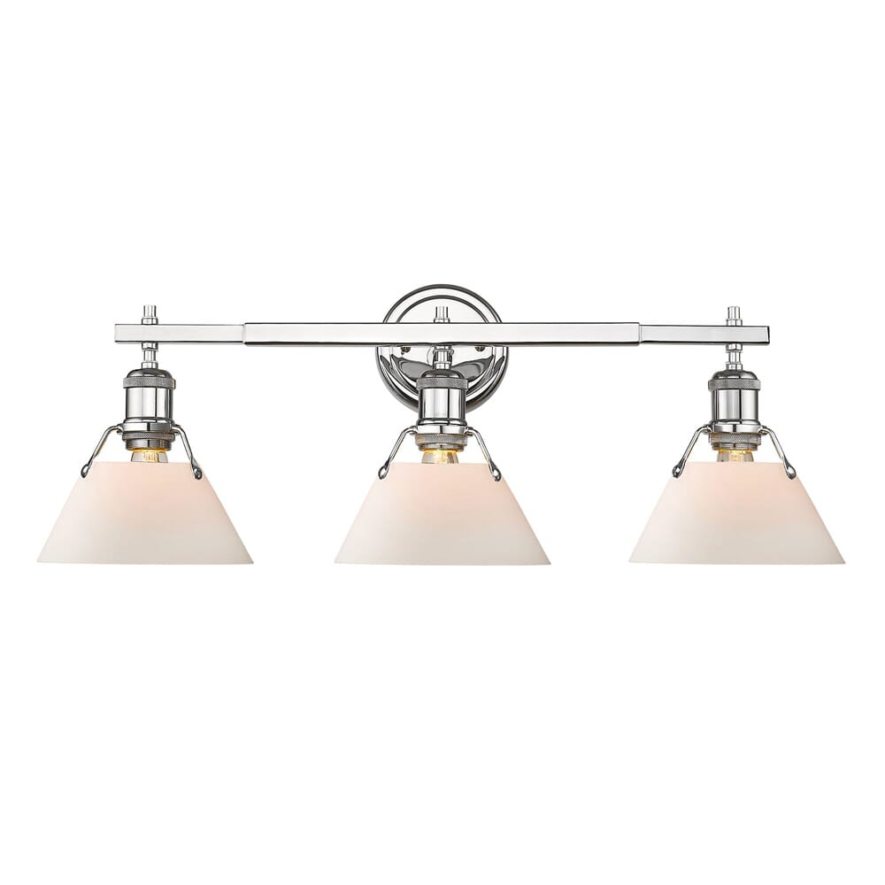 Golden Orwell 3-Light 24" Bathroom Vanity Light in Chrome