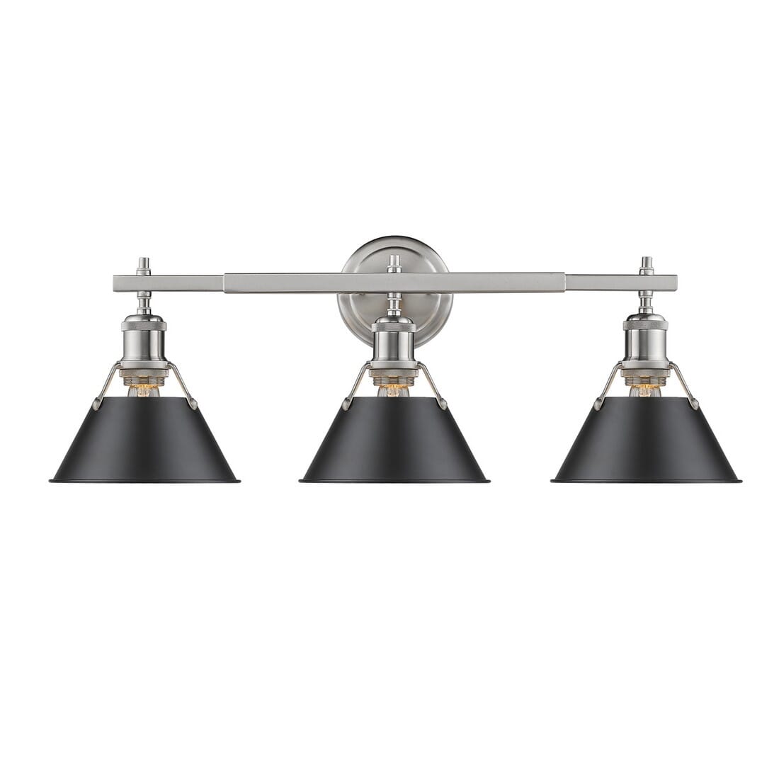 Golden Orwell 3-Light 24" Bathroom Vanity Light in Pewter