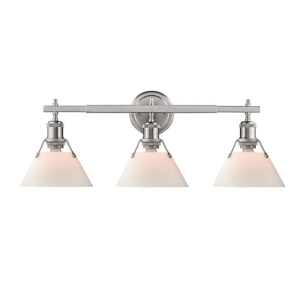 Golden Orwell 3-Light 24" Bathroom Vanity Light in Pewter