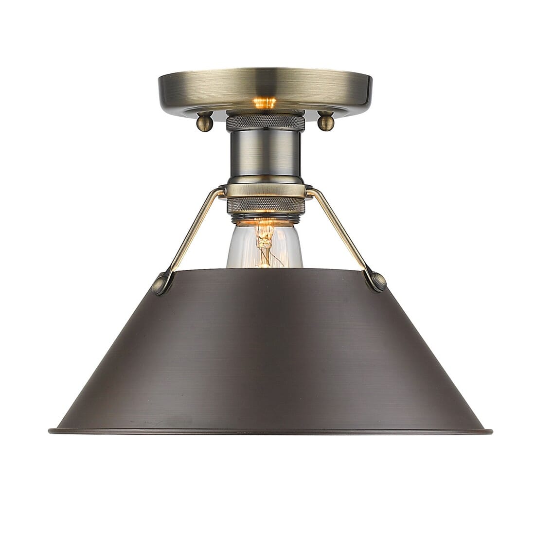 Golden Orwell 10" Ceiling Light in Aged Brass