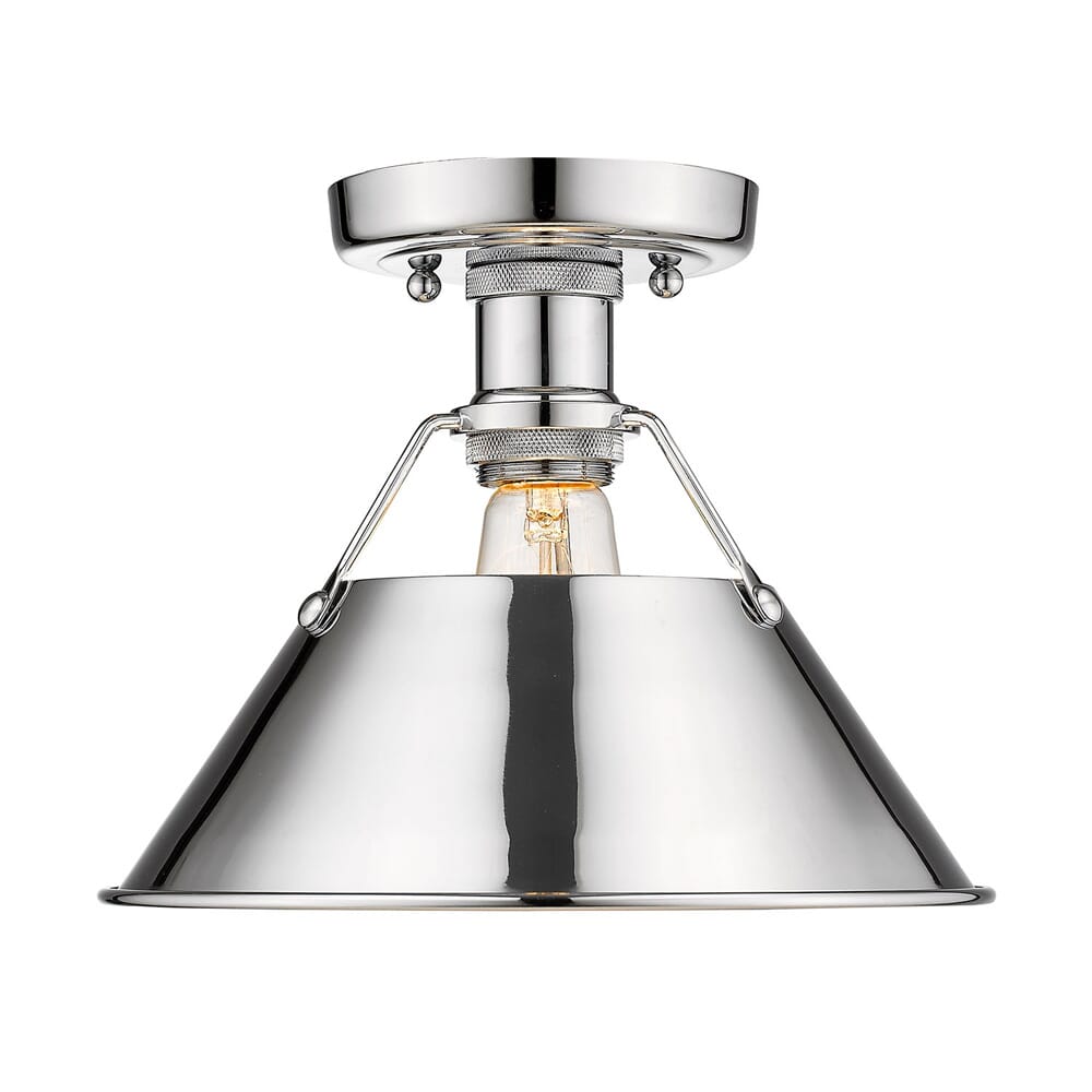 Golden Orwell 10" Ceiling Light in Chrome