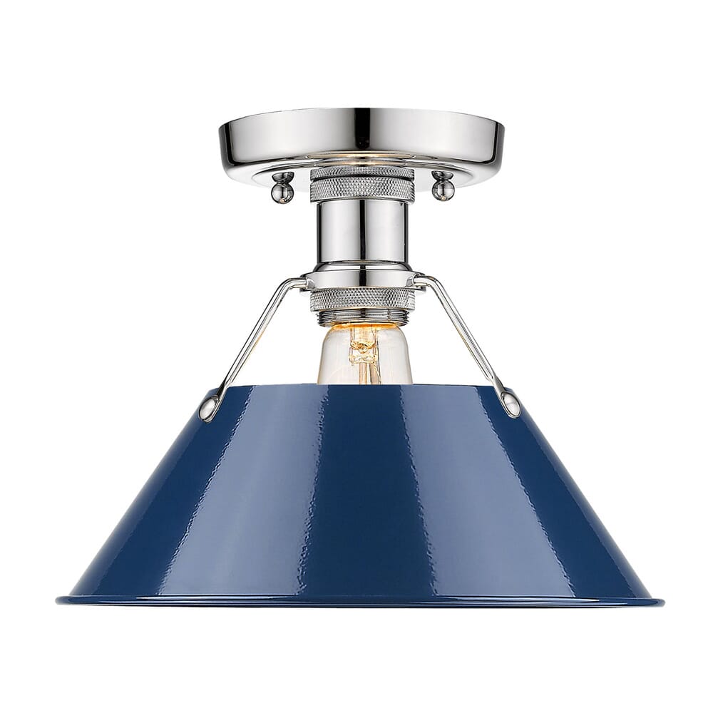 Golden Orwell 10" Ceiling Light in Chrome