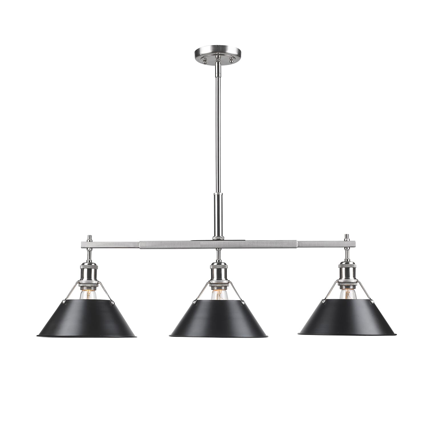 Golden Orwell 3-Light 15" Pendant Light in Pewter