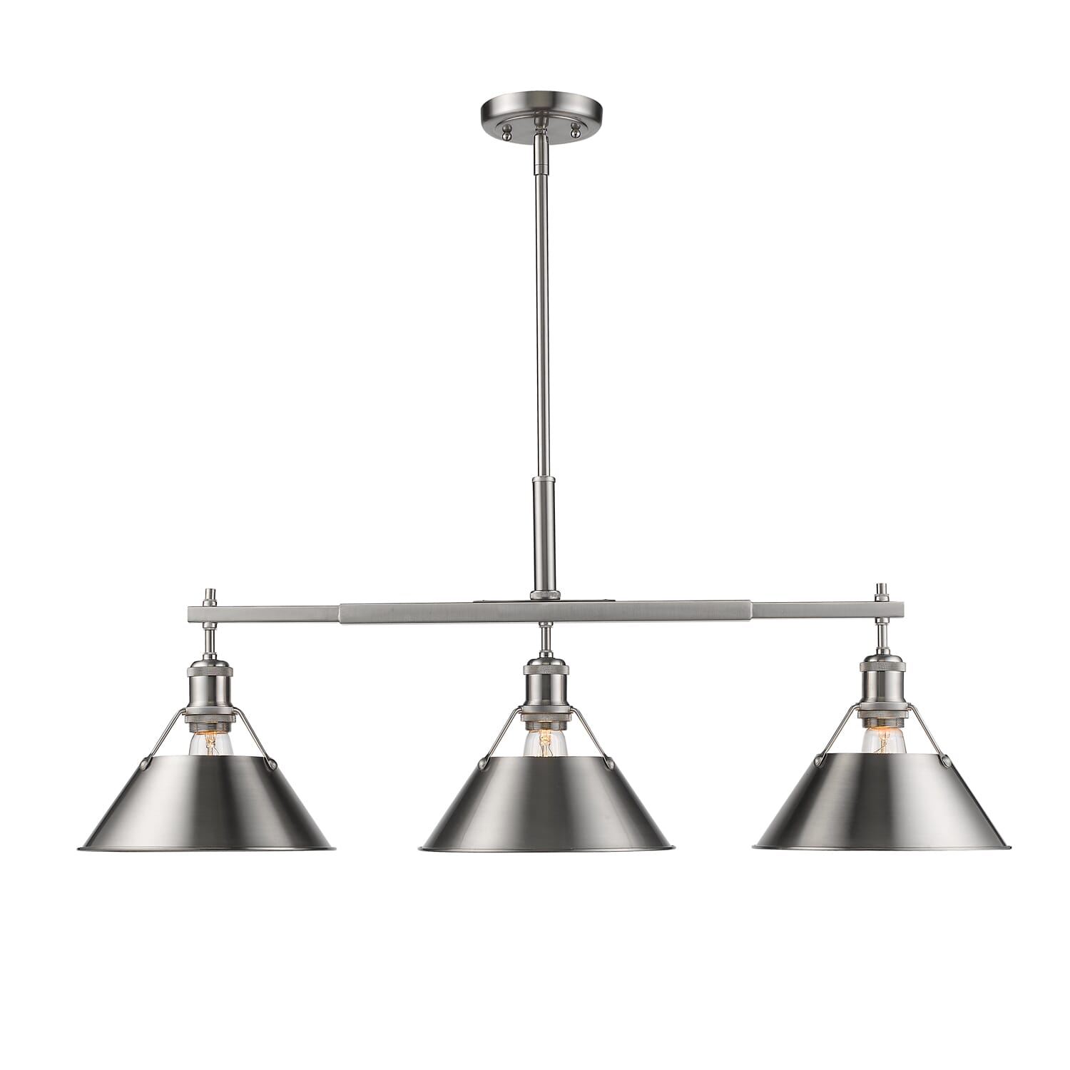 Golden Orwell 3-Light 15" Pendant Light in Pewter