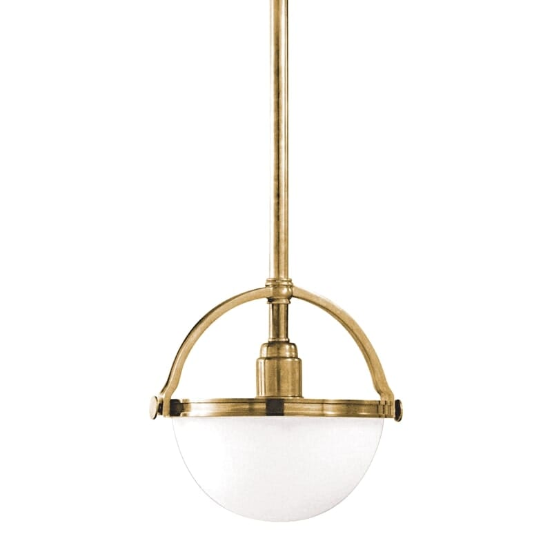 Hudson Valley Stratford 10" Pendant Light in Aged Brass