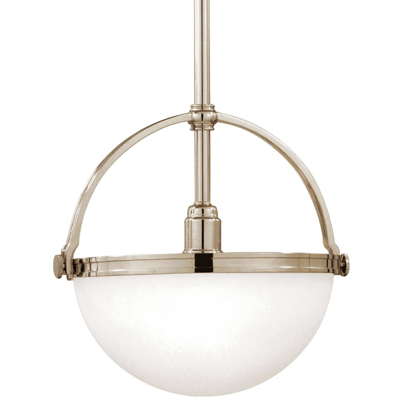 Hudson Valley Stratford 10" Pendant Light in Polished Nickel