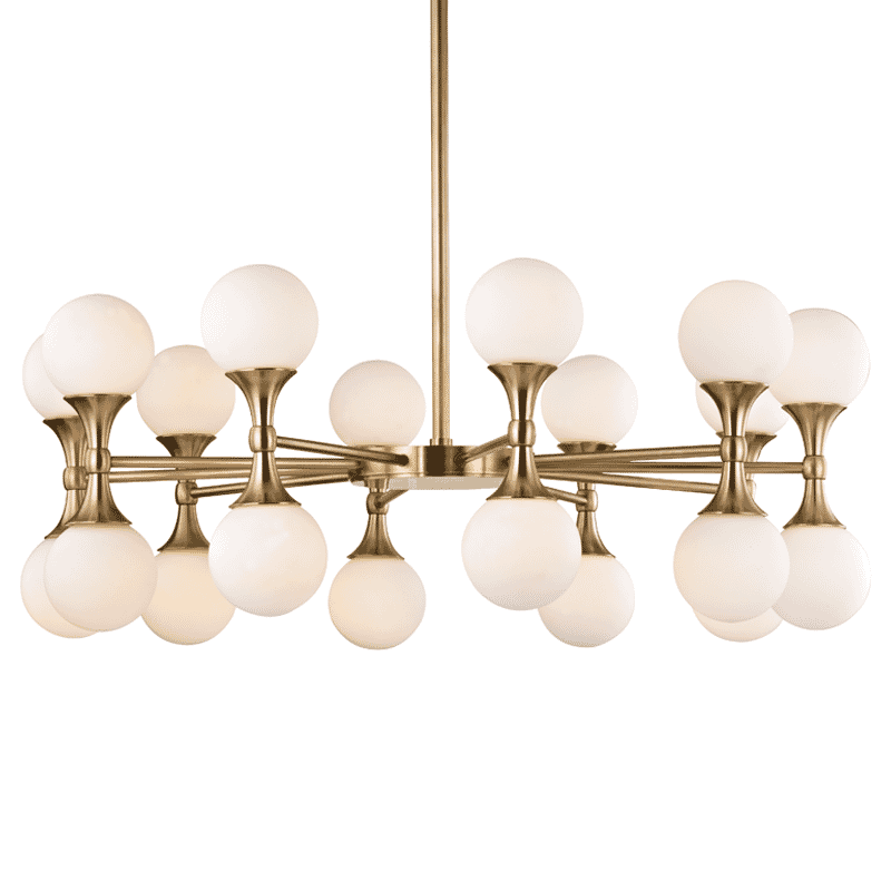 Hudson Valley Astoria 20-Light Chandelier in Aged Brass