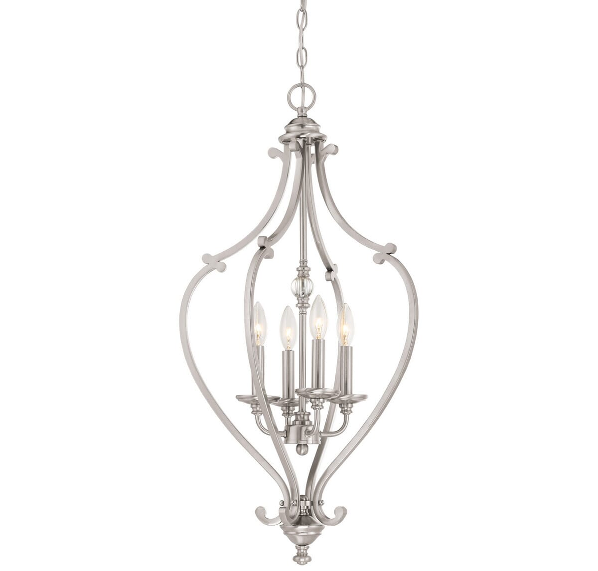 Minka Lavery Savannah Row 4-Light Chandelier in Brushed Nickel