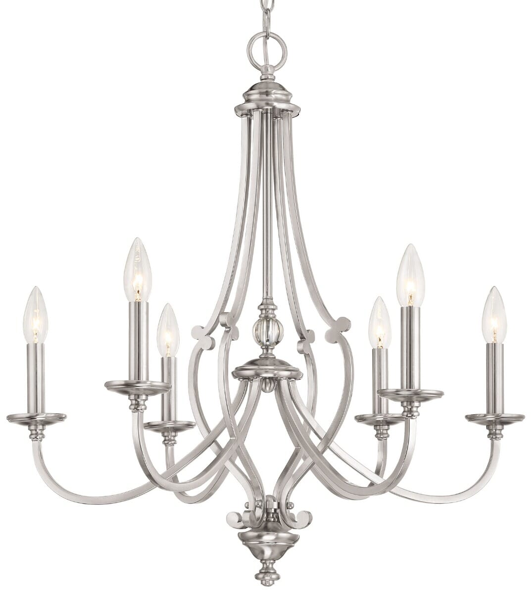 Minka Lavery Savannah Row 6-Light Chandelier in Brushed Nickel