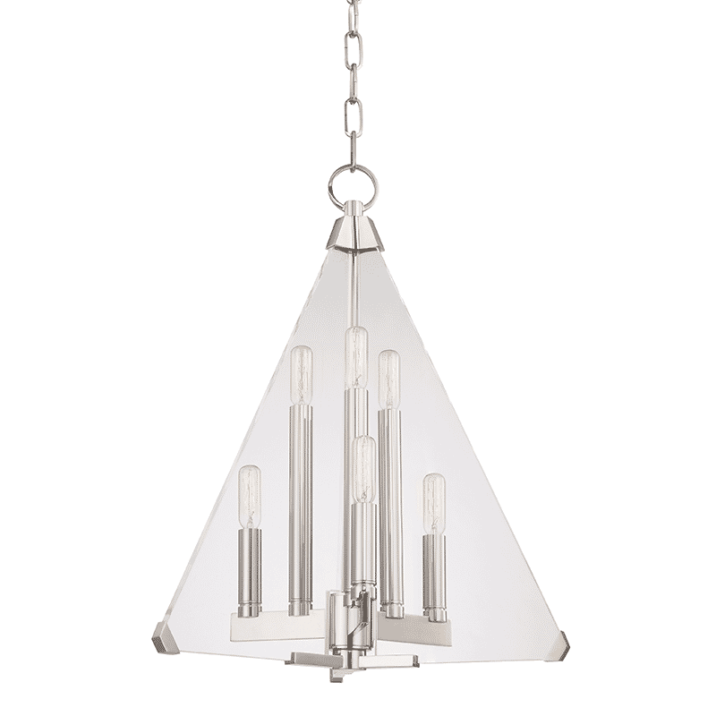 Hudson Valley Triad 6-Light 23" Pendant Light in Polished Nickel