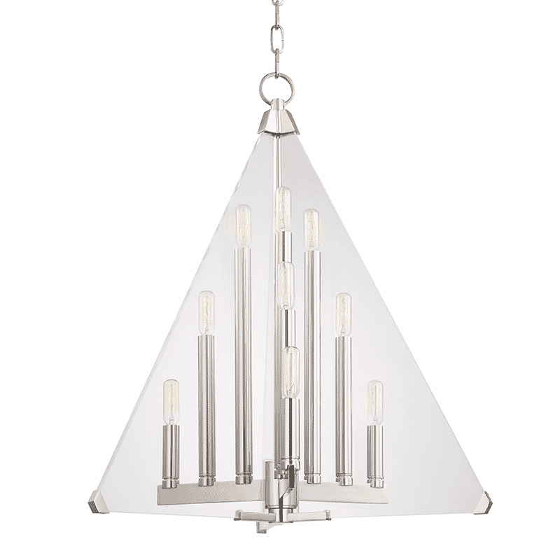Hudson Valley Triad 9-Light 28" Pendant Light in Polished Nickel