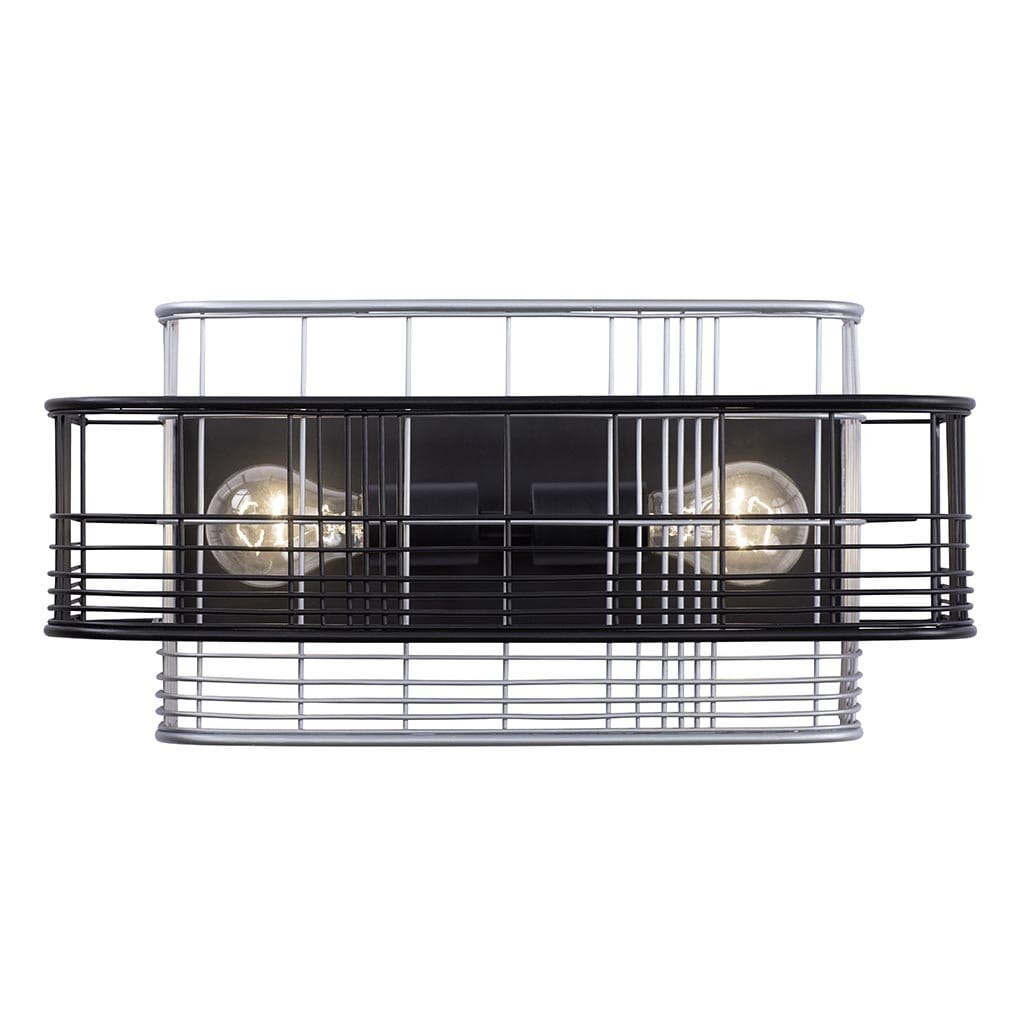 Varaluz Vivienne 2-Light 8" Bathroom Vanity Light in Black with Gray