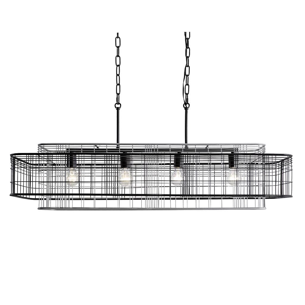 Varaluz Vivienne 4-Light 43" Pendant Light in Black with Gray