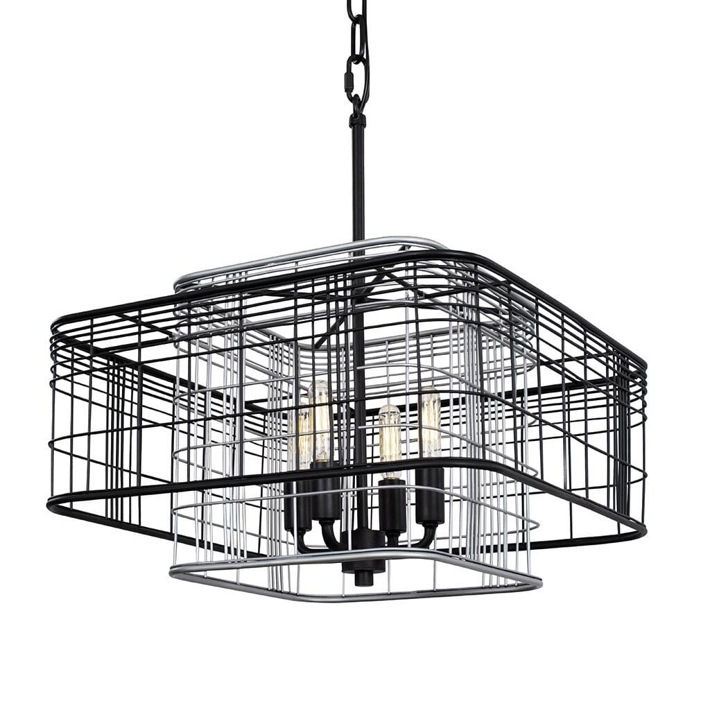 Varaluz Vivienne 4-Light 16" Pendant Light in Black with Gray