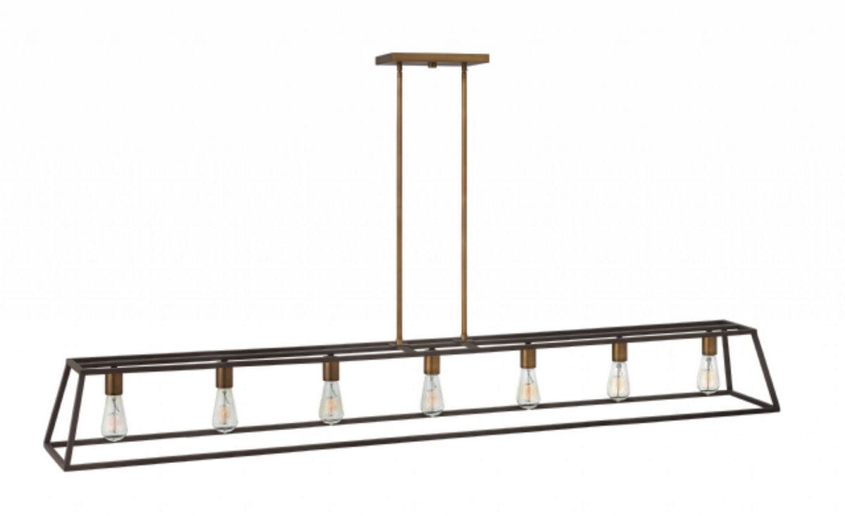 Hinkley Fulton 7-Light Linear Pendant Light in Bronze