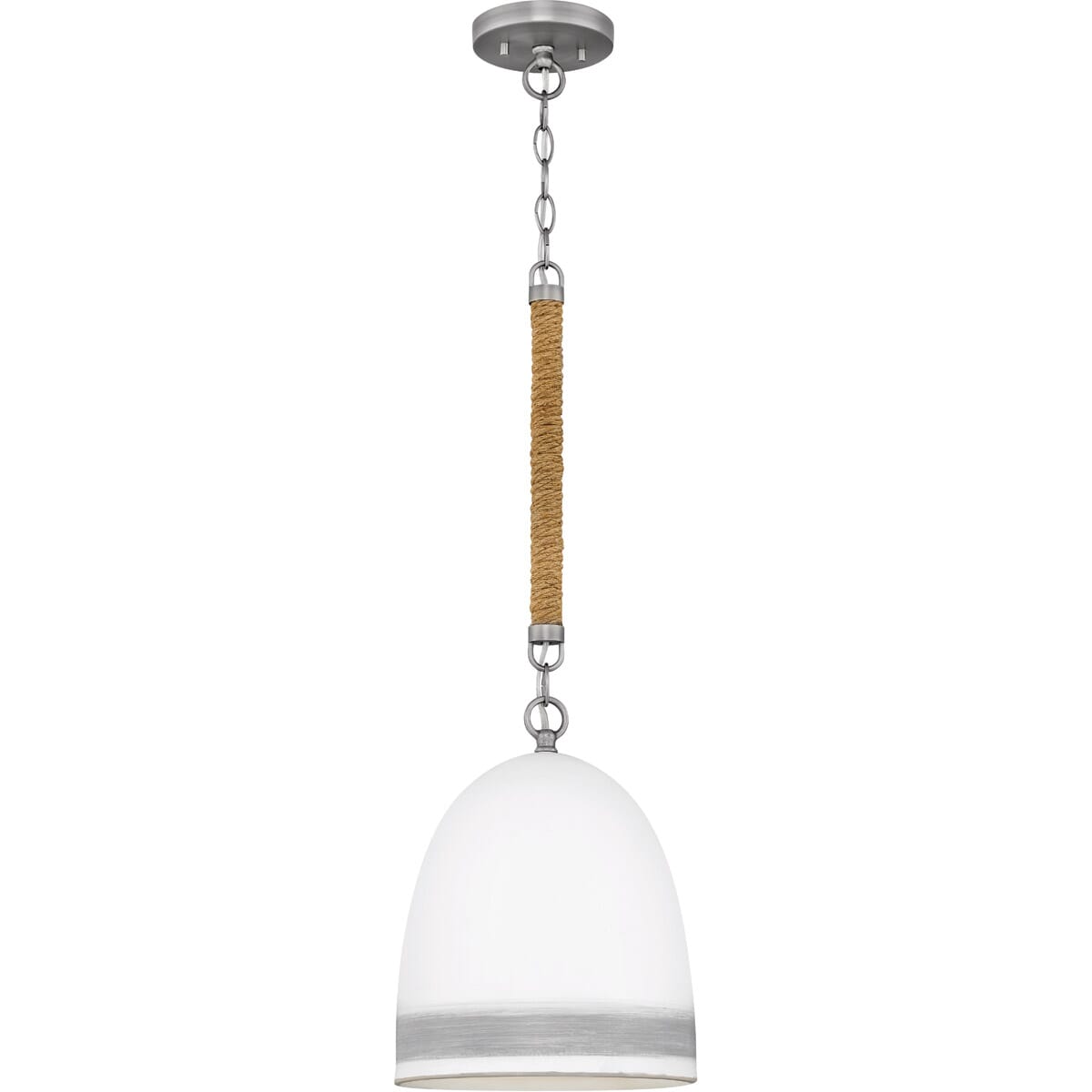 Hinkley Nash 1-Light Pendant in Antique Nickel with Grey Stripe