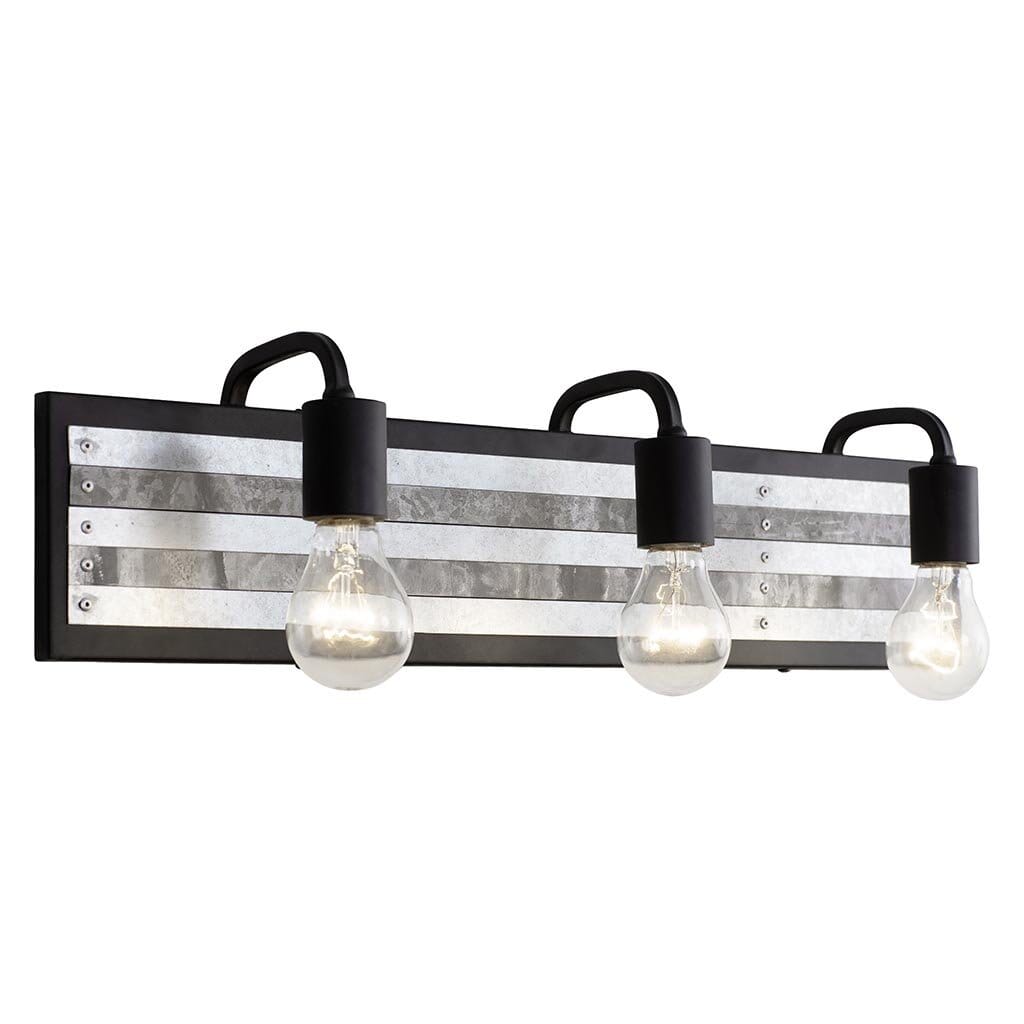 Varaluz Abbey Rose 3-Light Bathroom Vanity Light in Black