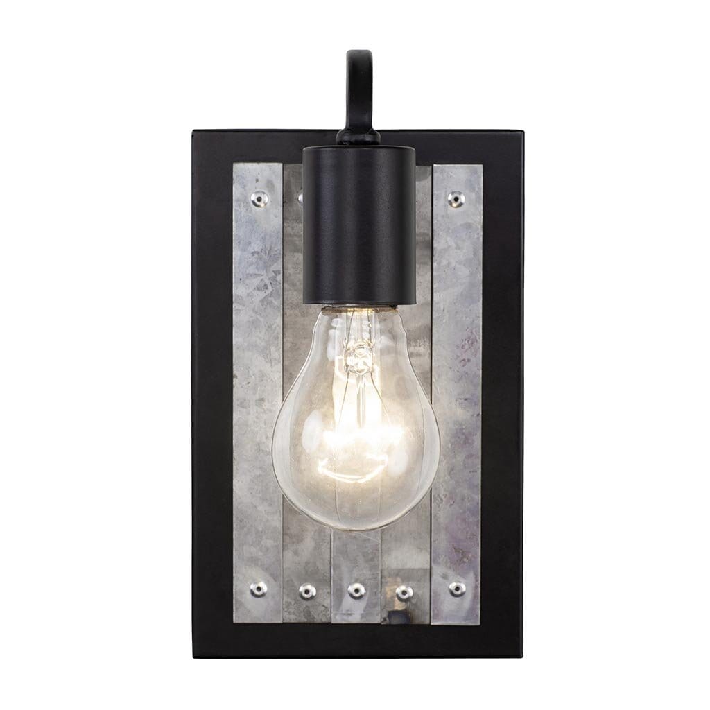 Varaluz Abbey Rose 9" Wall Sconce in Black with Galvanized